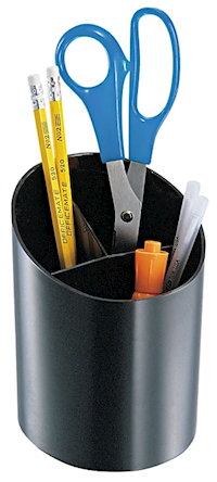 UTENCIL HOLDER, 3-COMPARTMENT, OFFICEMATE, CUP, BLACK MAIN